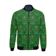 Load image into Gallery viewer, Dakota Damask Green Bomber Jacket for Men
