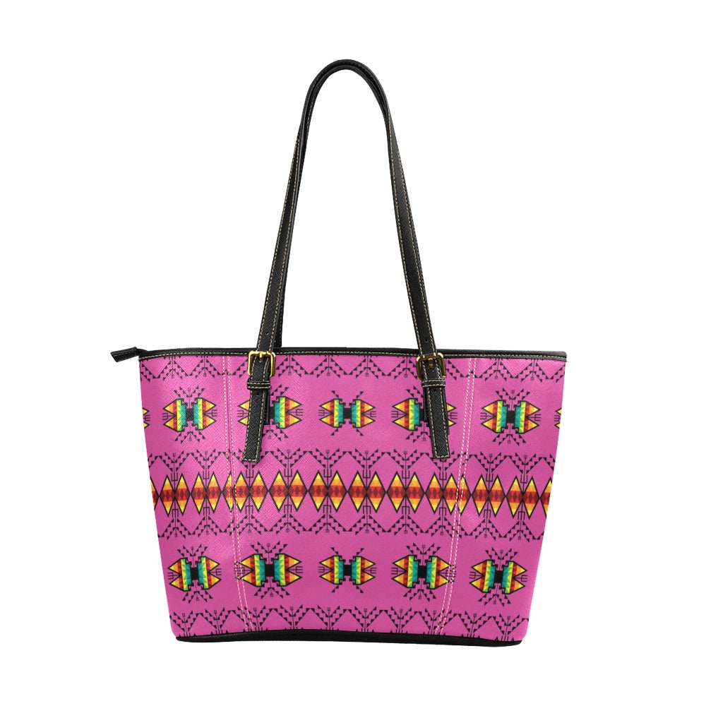 Sacred Trust Pink Leather Tote Bag