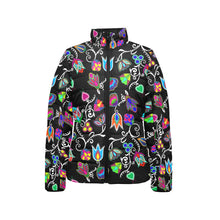 Load image into Gallery viewer, Indigenous Paisley Black Women&#39;s Stand Collar Padded Jacket
