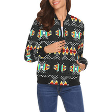 Load image into Gallery viewer, Sacred Trust Black Colour Bomber Jacket for Women
