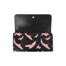 Load image into Gallery viewer, Strawberry Black Women&#39;s Trifold Wallet
