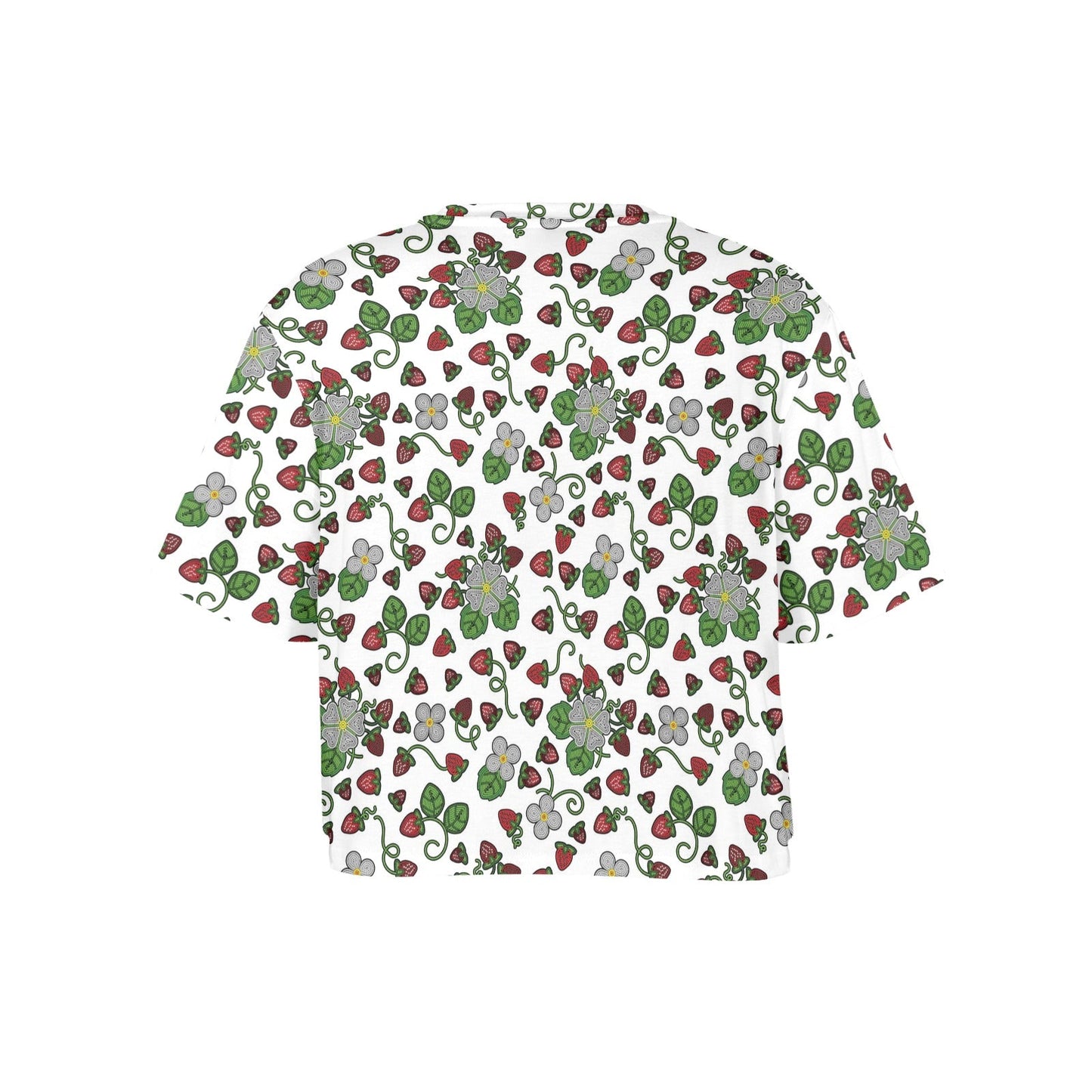 Strawberry Dreams White Crop Top