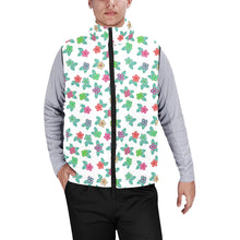 Load image into Gallery viewer, Berry Flowers White Men&#39;s Padded Vest Jacket
