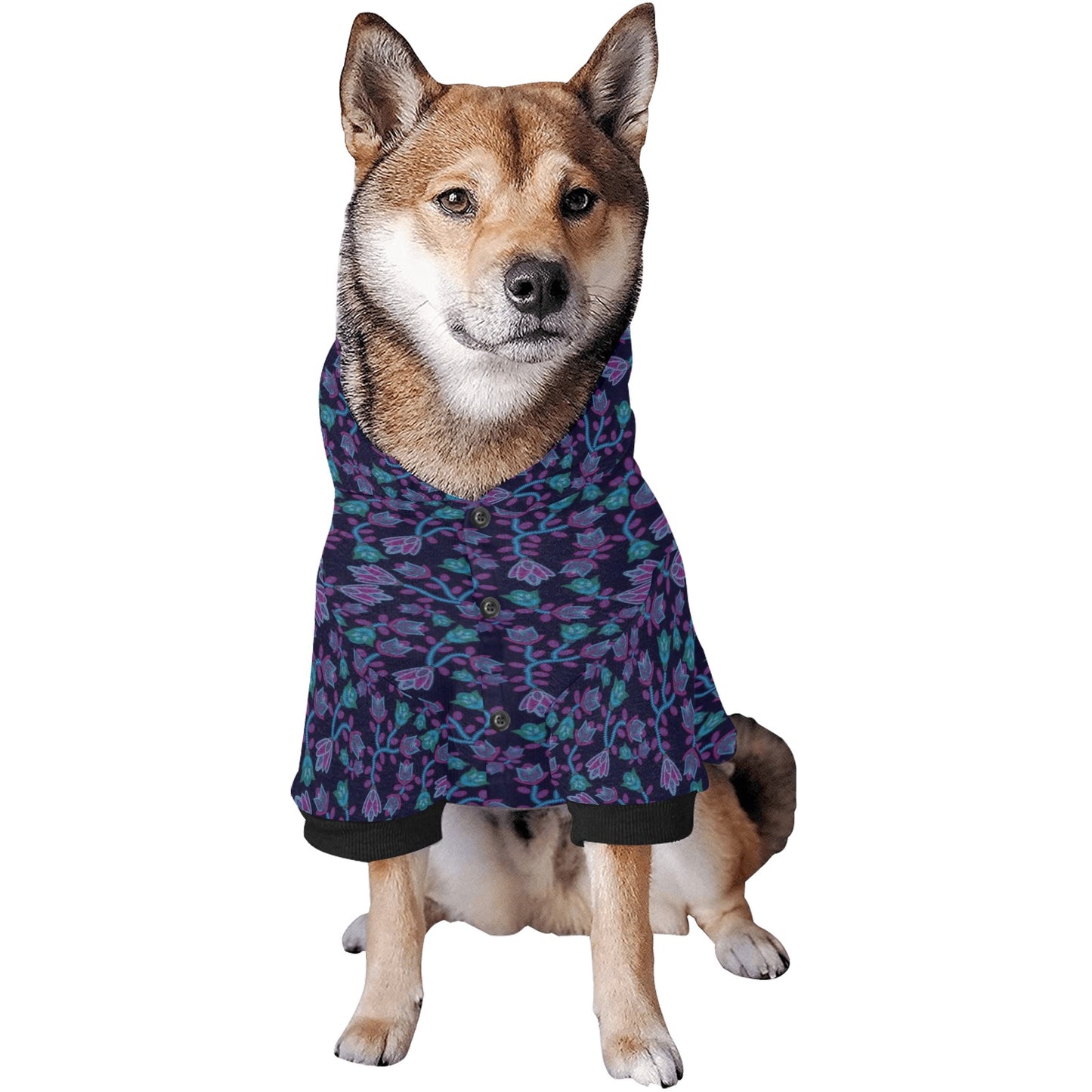 Beaded Blue Nouveau Pet Dog Hoodie