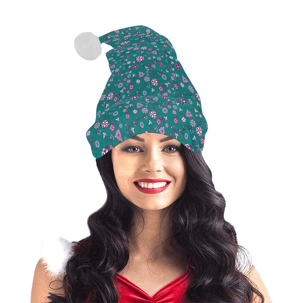 Burgundy Bloom Santa Hat