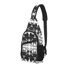 Load image into Gallery viewer, Between the Mountains Black and White Chest Bag
