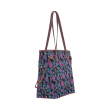 Load image into Gallery viewer, Beaded Nouveau Coal Clover Canvas Tote Bag
