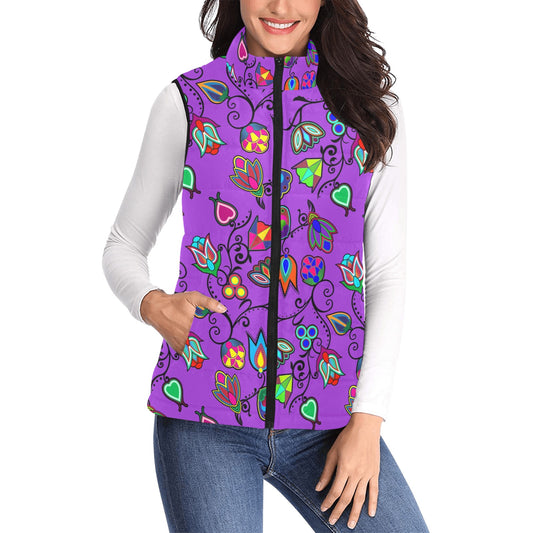 Indigenous Paisley Dark Orchid Women's Padded Vest Jacket