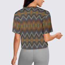 Load image into Gallery viewer, Fire Feather Grey Crop Top
