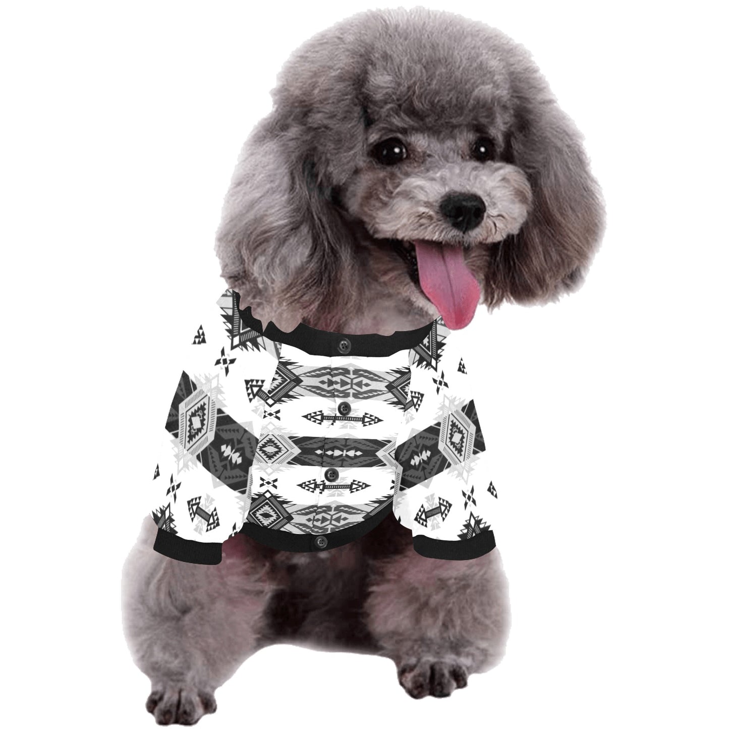 Sovereign Nation Black and White Pet Dog Round Neck Shirt