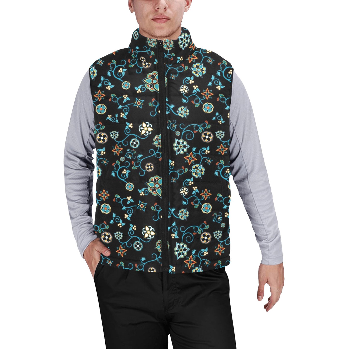 Ocean Bloom Men's Padded Vest Jacket