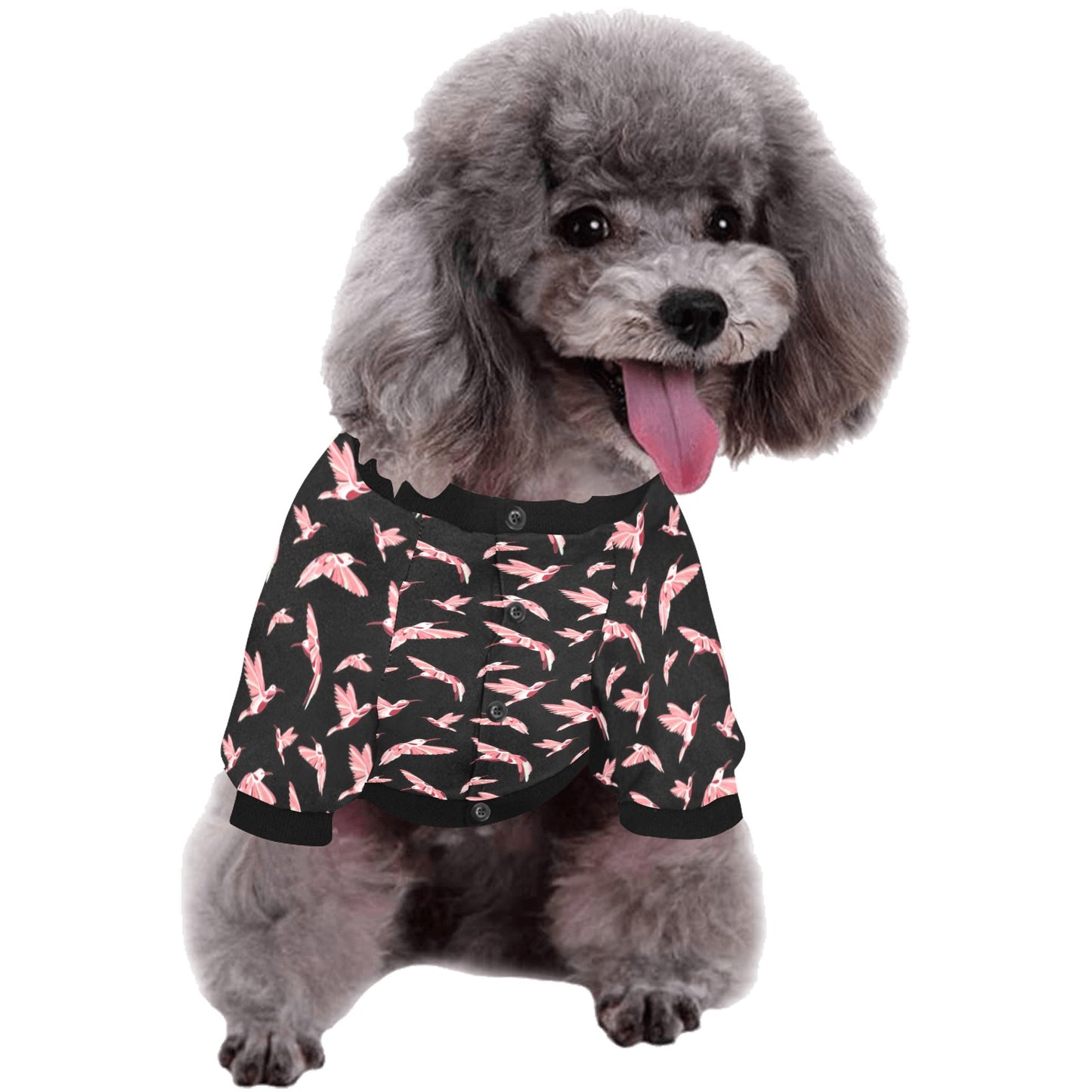 Strawberry Black Pet Dog Round Neck Shirt