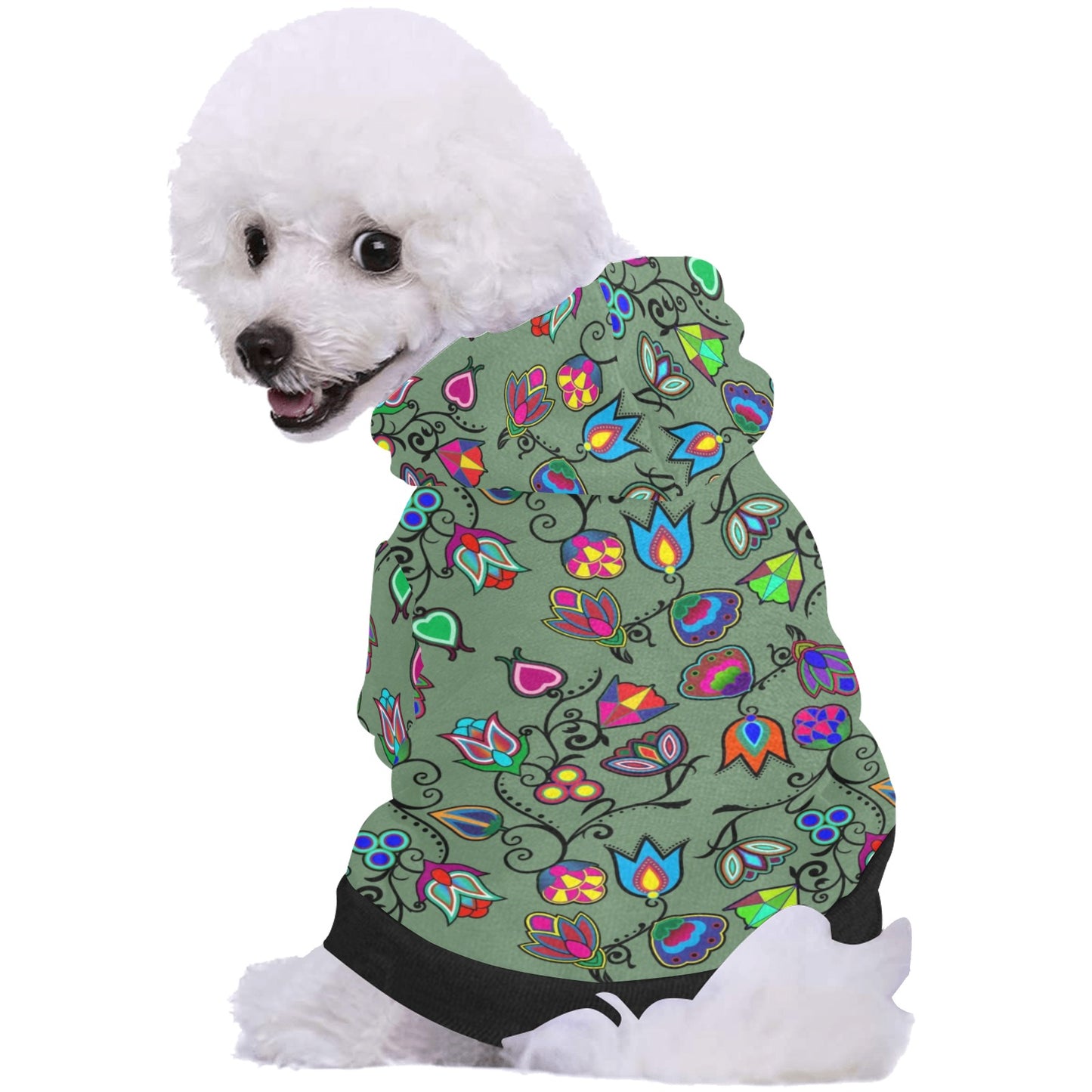 Indigenous Paisley Dark Sea Pet Dog Hoodie