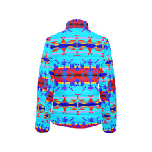 Load image into Gallery viewer, Between the Mountains Blue Women&#39;s Stand Collar Padded Jacket
