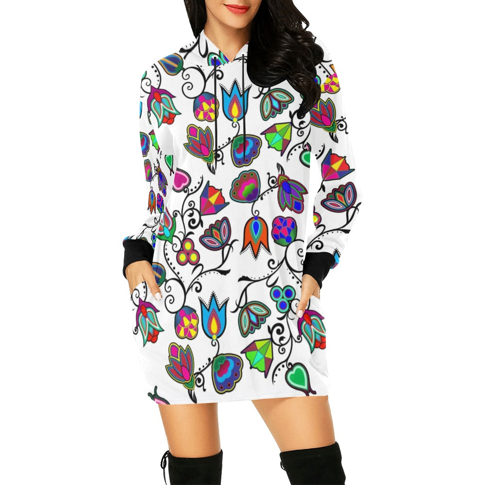 Indigenous Paisley White Hoodie Dress