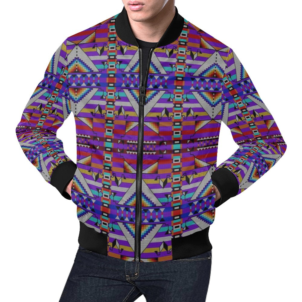 Medicine Blessing Purple Bomber Jacket for Men