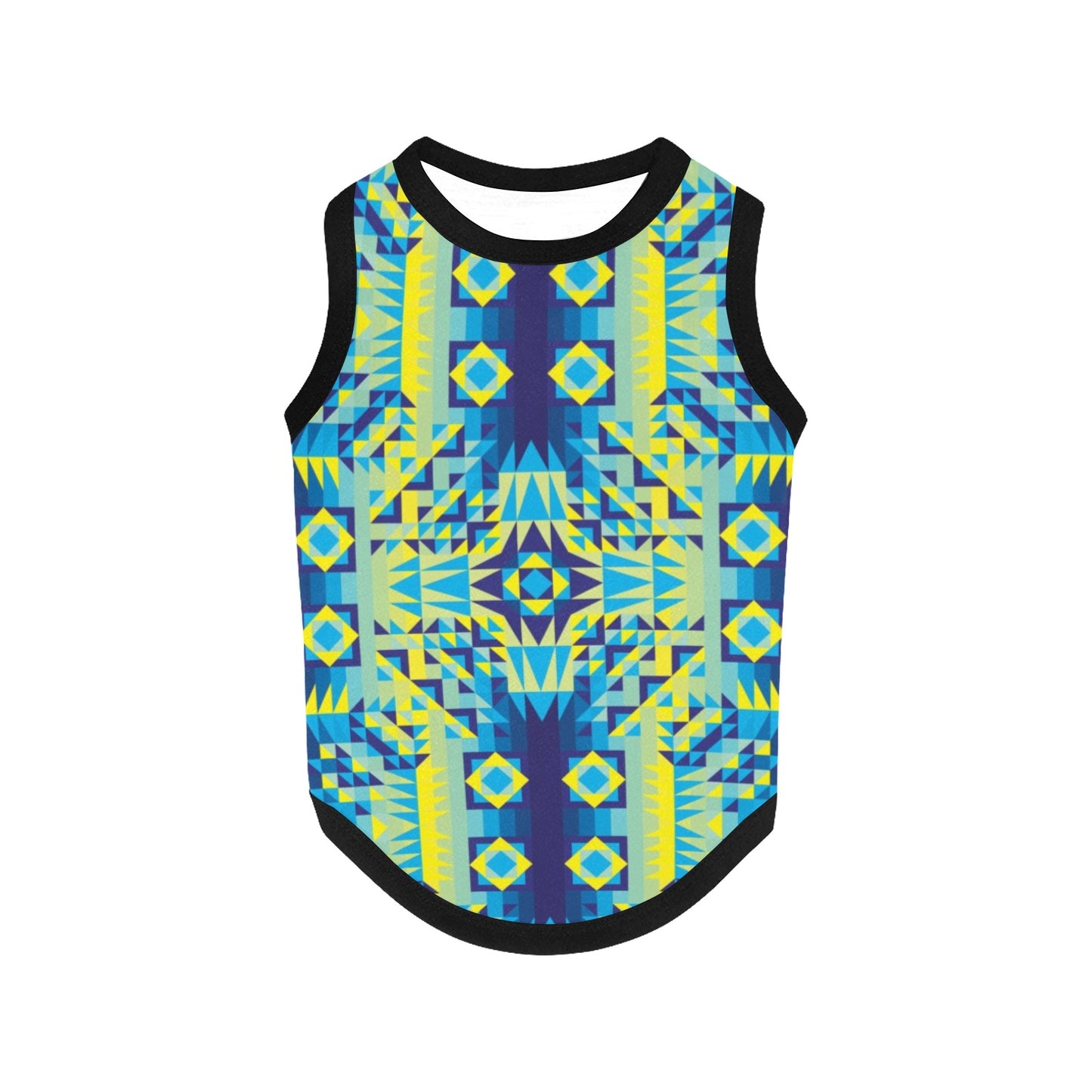 Kaleidoscope Jaune Bleu Pet Tank Top