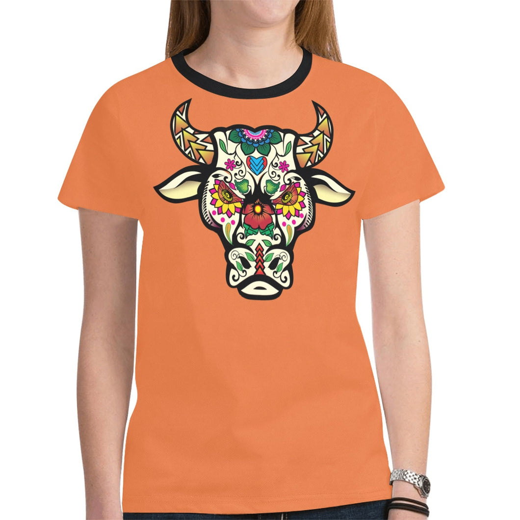 Bull Spirit Guide (Orange) New T-shirt for Women