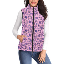 Load image into Gallery viewer, Purple Floral Amour Women&#39;s Padded Vest Jacket
