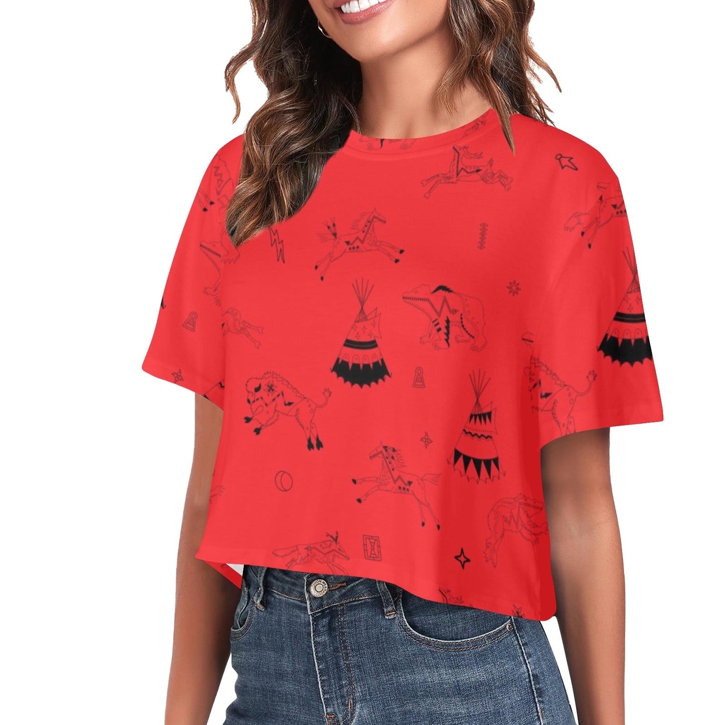 Ledger Dabbles Red Crop Top