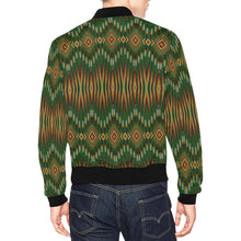 Load image into Gallery viewer, Fire Feather Green Bomber Jacket for Men
