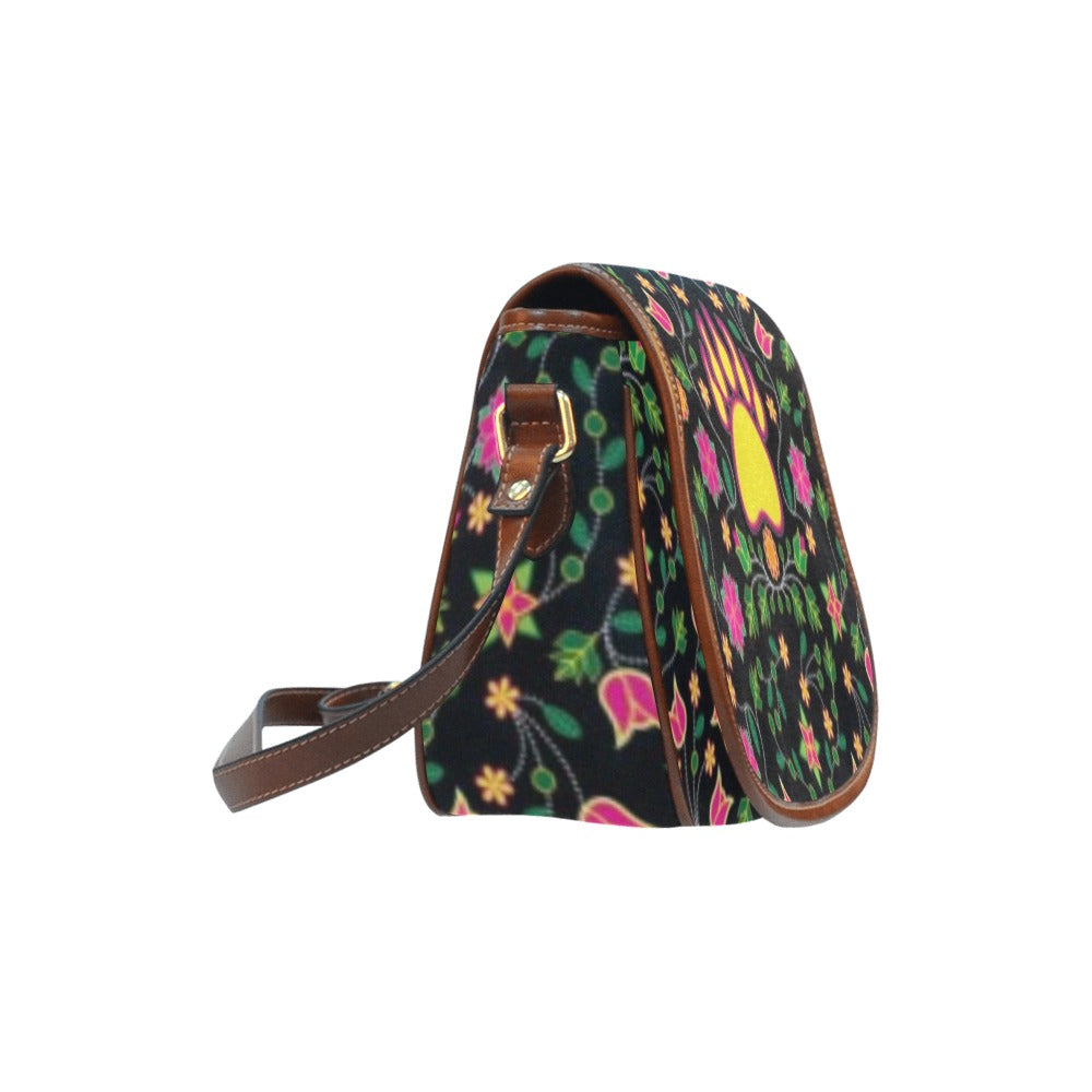 Floral Bearpaw Pink and Yellow Saddle Bag