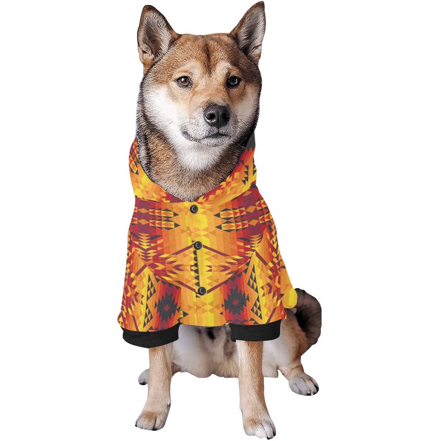 Desert Geo Yellow Red Pet Dog Hoodie