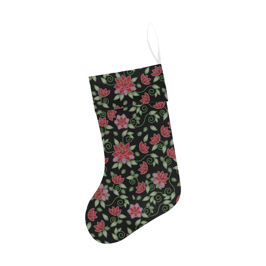 Red Beaded Rose Christmas Stocking