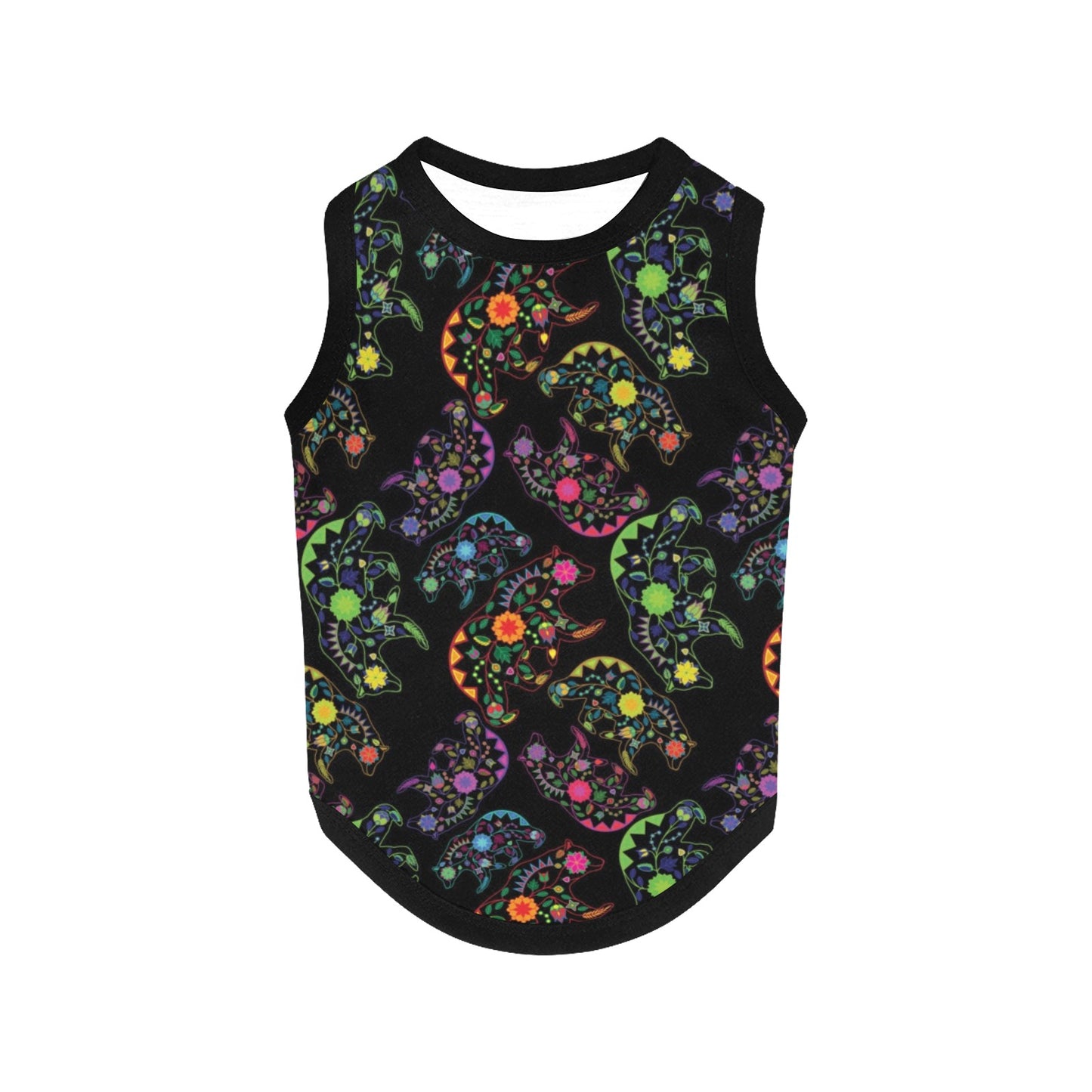 Neon Floral Bears Pet Tank Top