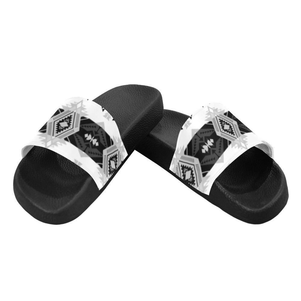 Sovereign Nation Black and White Men's Slide Sandals