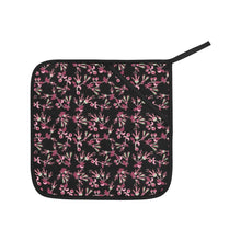 Load image into Gallery viewer, Floral Green Black Oven Mitt &amp; Pot Holder
