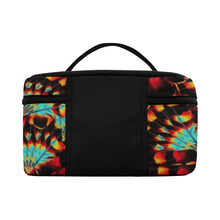 Load image into Gallery viewer, Hawk Feathers Fire and Turquoise Cosmetic Bag
