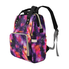 Load image into Gallery viewer, Animal Ancestors 9 Cosmic Swirl Purple and Red Multi-Function Diaper Backpack/Diaper Bag
