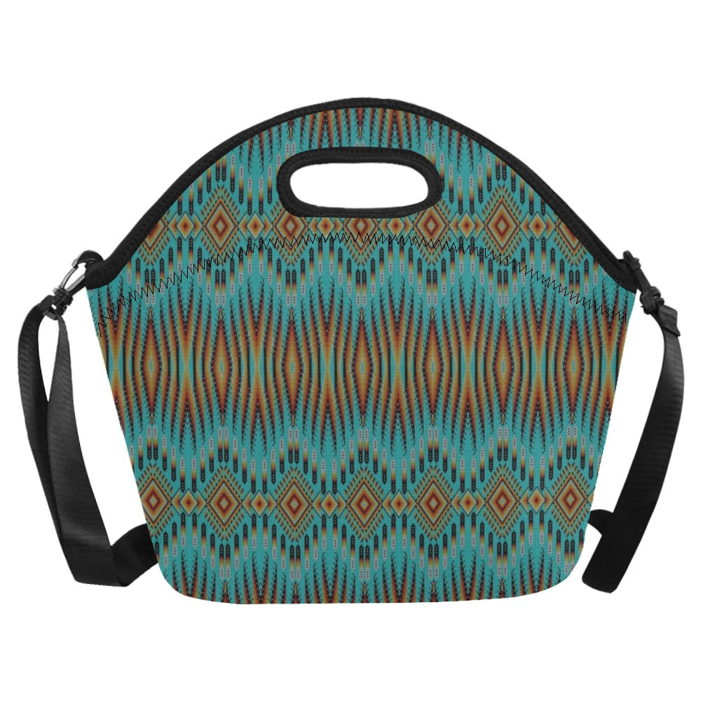 Fire Feather Turquoise Neoprene Lunch Bag/Large