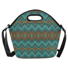 Load image into Gallery viewer, Fire Feather Turquoise Neoprene Lunch Bag/Large
