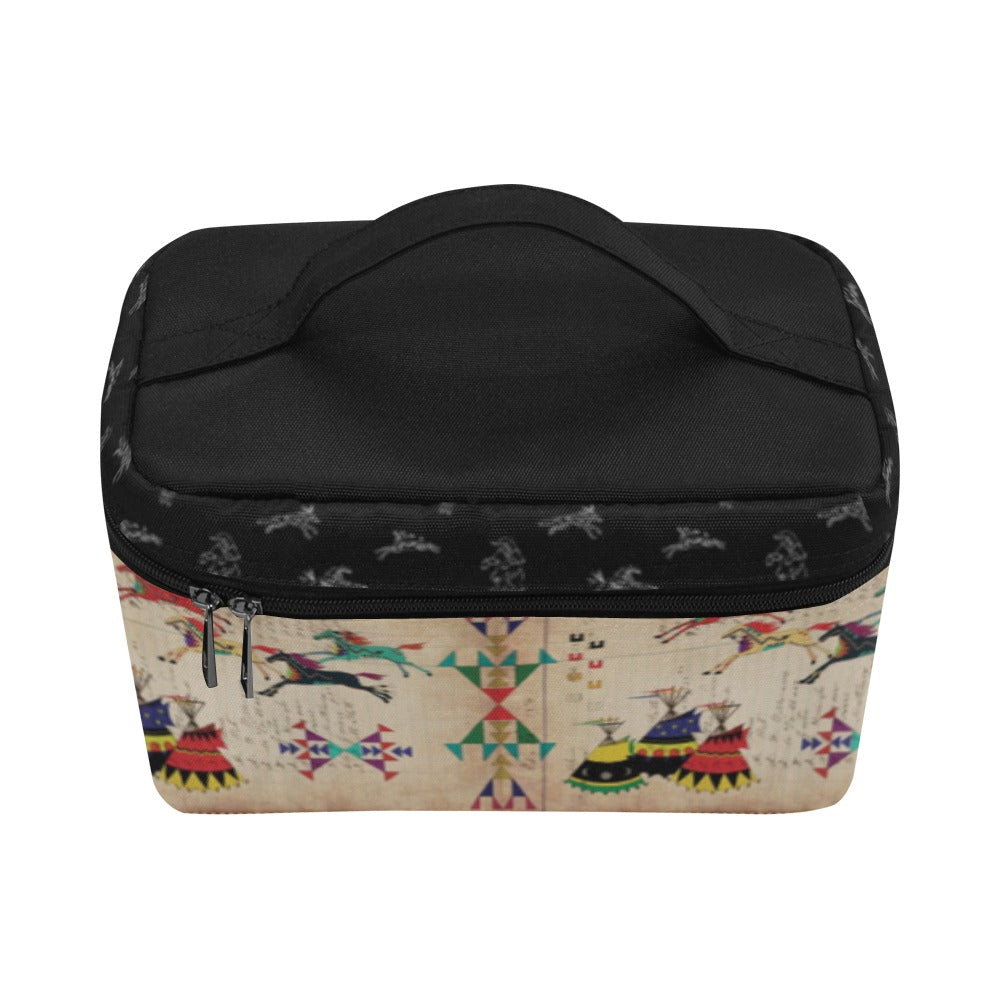 Horses Running Black Sky Cosmetic Bag