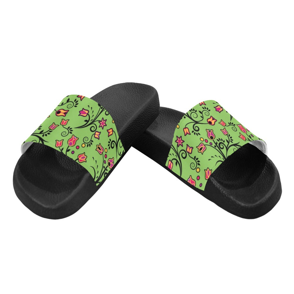 LightGreen Yellow Star Women's Slide Sandals