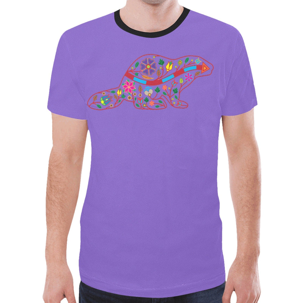 Floral Beaver Spirit Guide (Purple) New T-shirt for Men