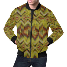 Load image into Gallery viewer, Fire Feather Yellow Bomber Jacket for Men
