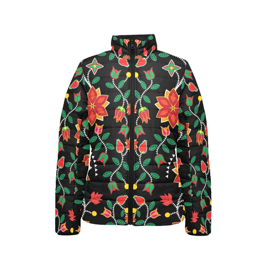 Floral Beadwork Six Bands Stand Collar Jacket