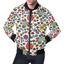 Load image into Gallery viewer, Berry Pop White Bomber Jacket for Men
