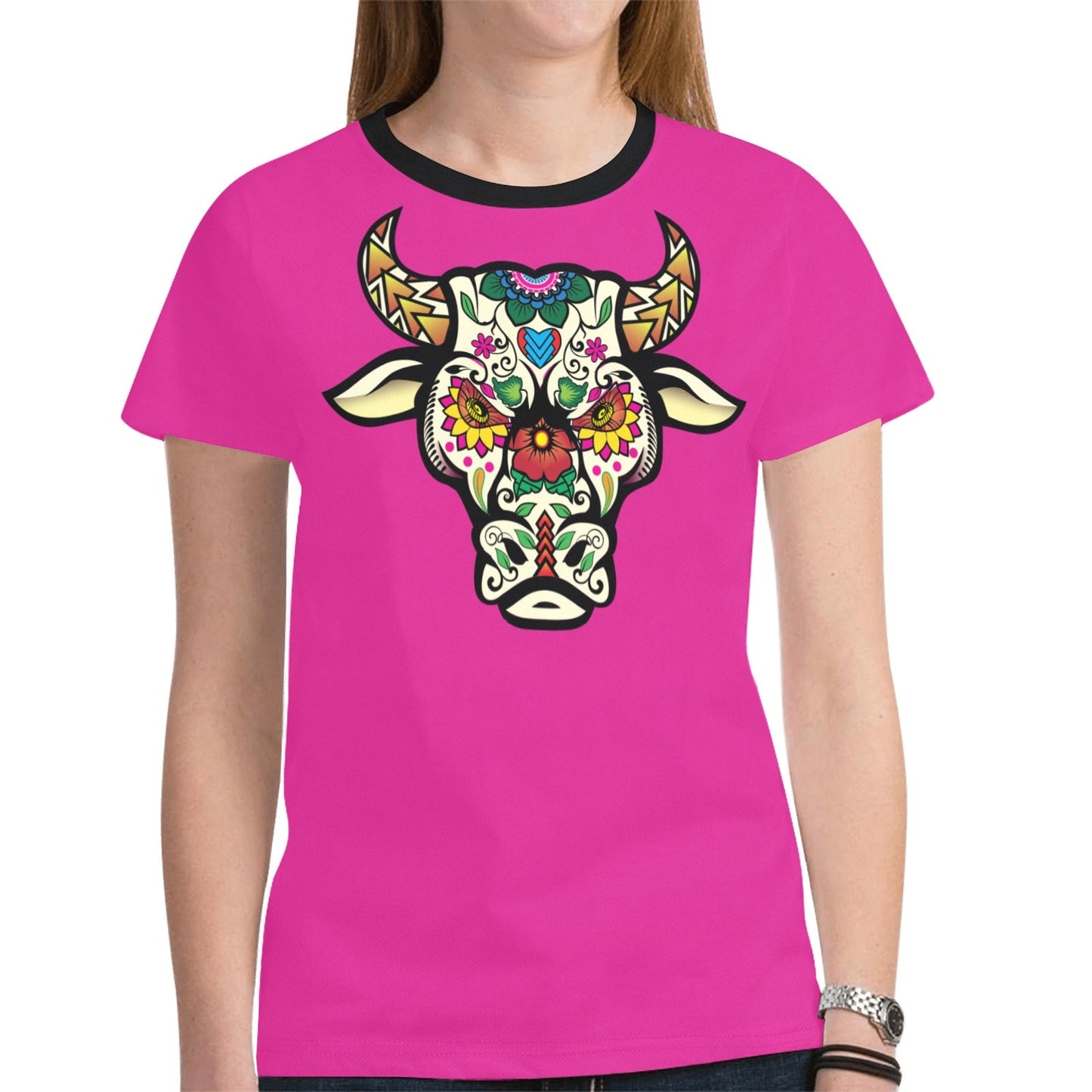 Bull Spirit Guide Pink Tee