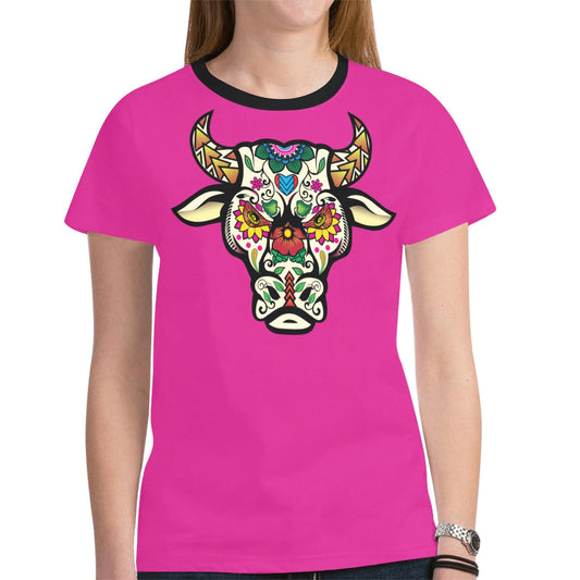 Bull Spirit Guide Pink Tee