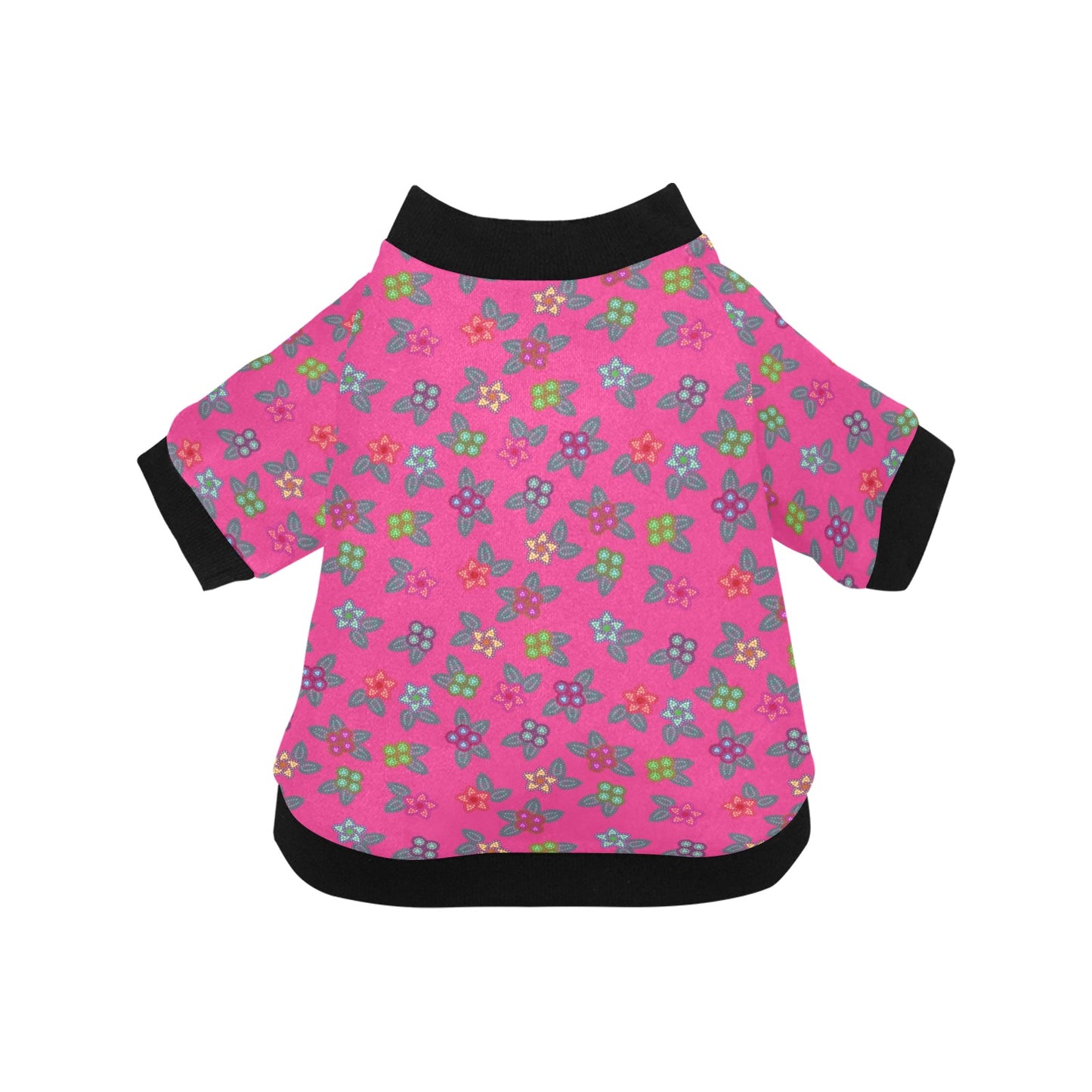 Berry Flowers Pet Dog Round Neck Shirt