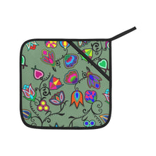 Load image into Gallery viewer, Indigenous Paisley Dark Sea Oven Mitt &amp; Pot Holder
