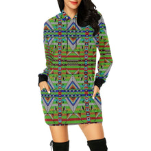 Load image into Gallery viewer, Medicine Blessing Lime Green Hoodie Dress
