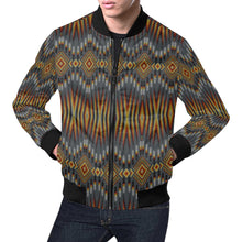 Load image into Gallery viewer, Fire Feather Grey Bomber Jacket for Men
