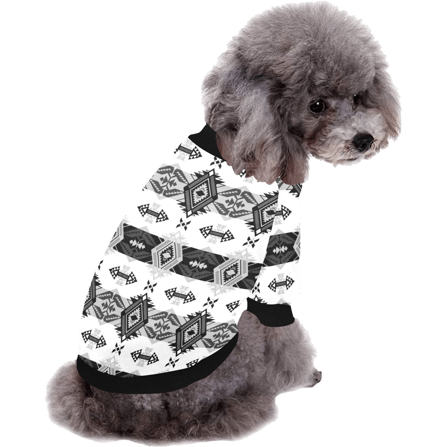 Sovereign Nation Black and White Pet Dog Round Neck Shirt