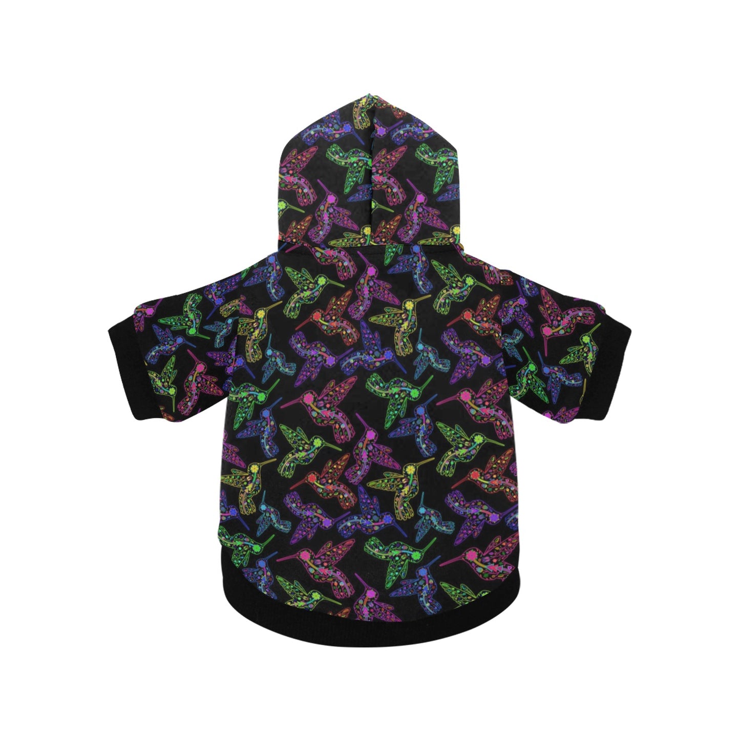 Neon Floral Hummingbirds Pet Dog Hoodie