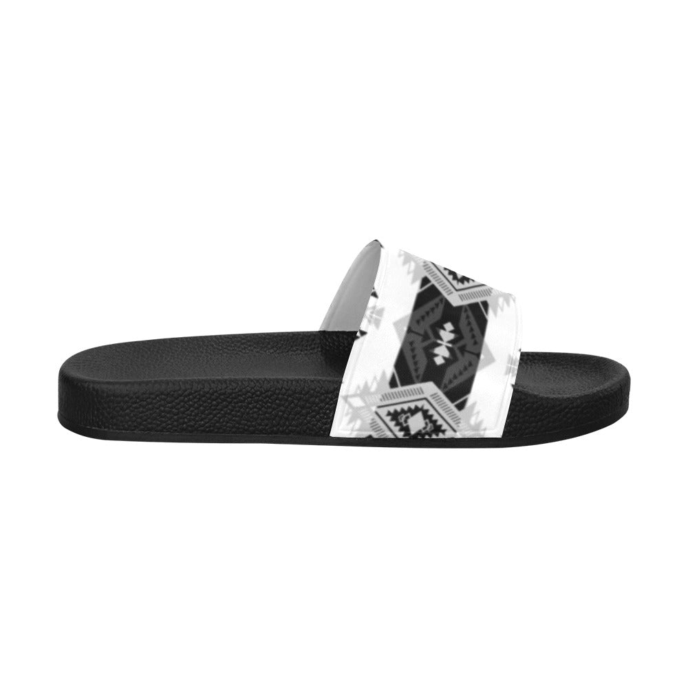 Sovereign Nation Black and White Men's Slide Sandals